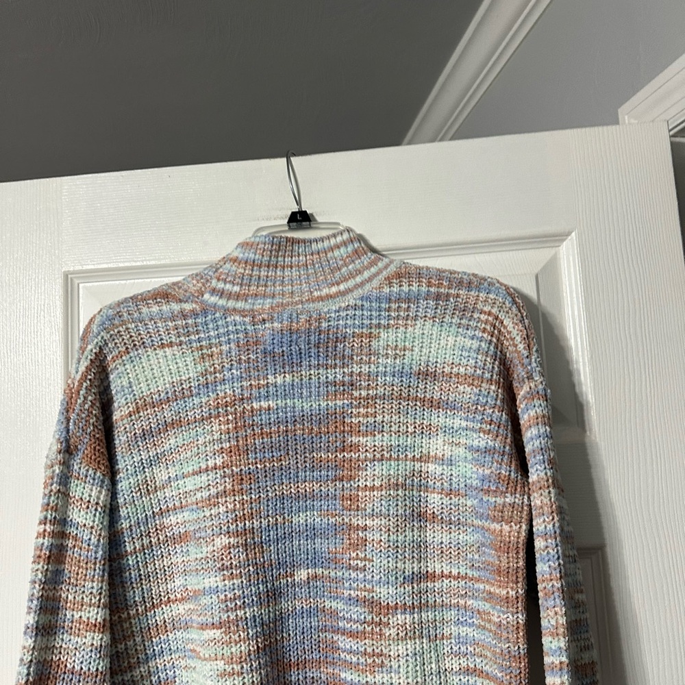 NWT Hippie Rose Multicolor Mock Neck Crocheted Sweater - Picture 10 of 16